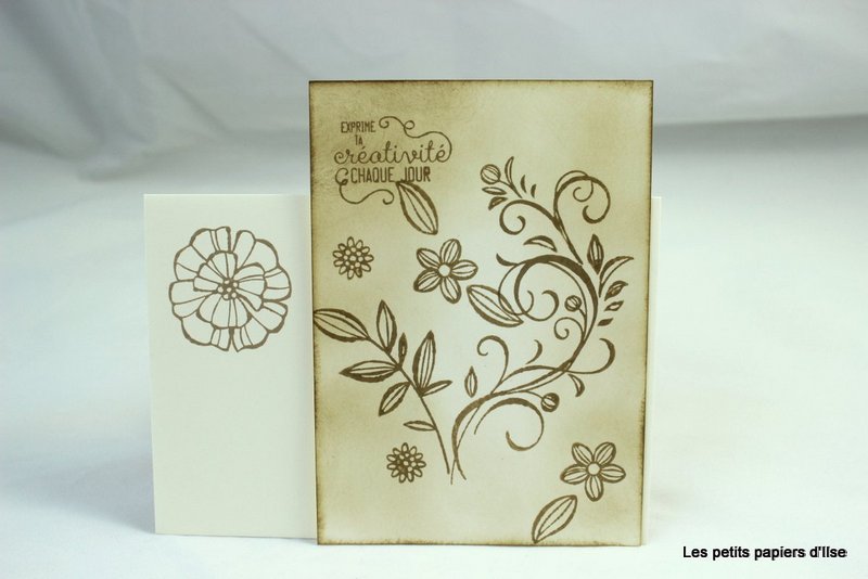Photo de l'invitation florale sépia