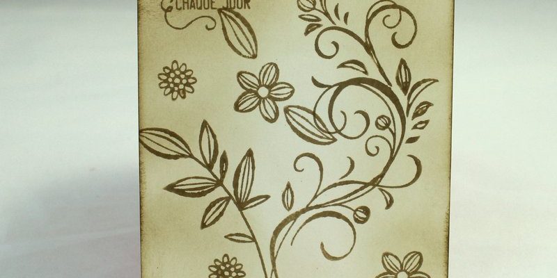 Photo de l'invitation florale sépia