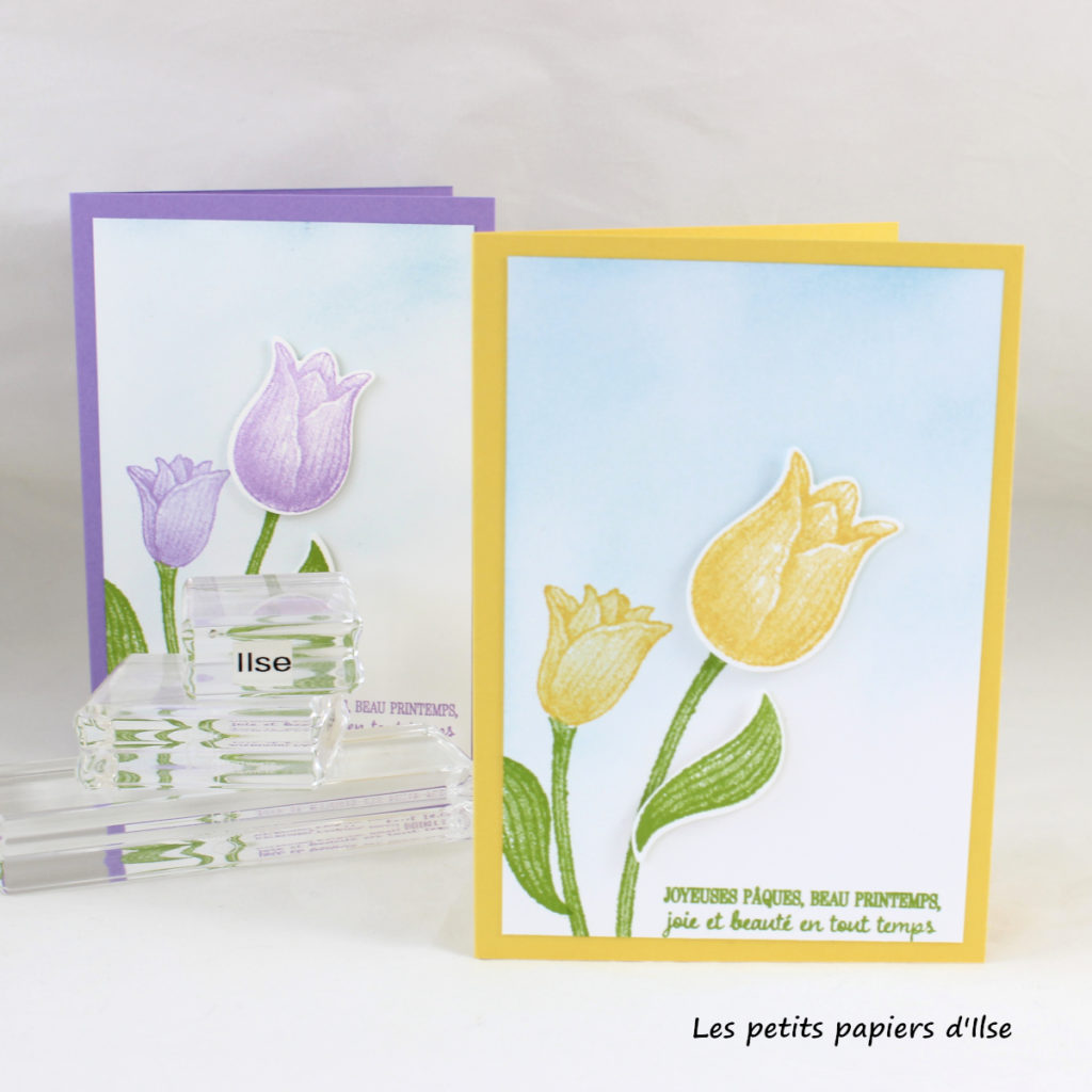 Photo de la carte aux tulipes de pâques
