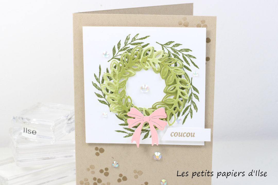 Carte de Stampin'Up à la couronne champêtre - Les petits papiers d'Ilse